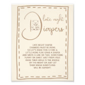 深夜おむつには赤ちゃんシャワーのサインが付いている フォトプリント            (正面)