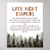 深夜おむつウッドランド赤ちゃんシャワーゲーム ポスター (正面)