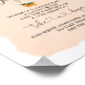 深夜おむつオレンジ柑橘系ベビーシャワーサイン ポスター (角)