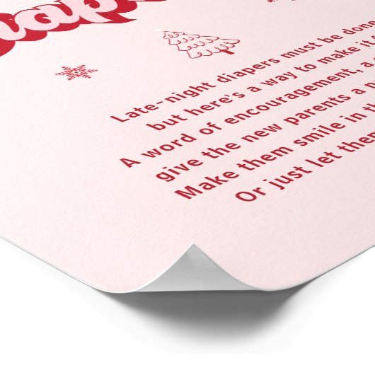 深夜おむつクリスマスベビーシャワーゲーム ポスター (角)