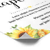 深夜おむつゲームのサインベビーシャワーひまわり ポスター (角)