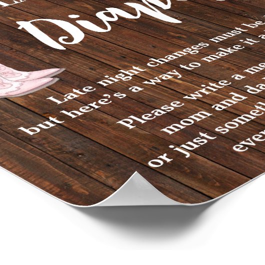 深夜おむつゲームオウム女性のカーボーイ赤ちゃんシャワー ポスター (角)