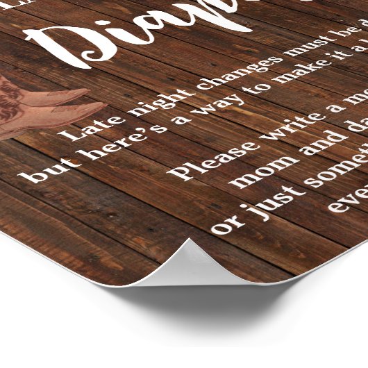 深夜おむつゲームカウボーイ赤ちゃんシャワーサイン ポスター (角)