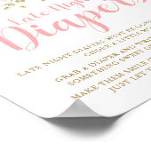 深夜おむつゲームサイン、赤ちゃんシャワーポスター ポスター (角)