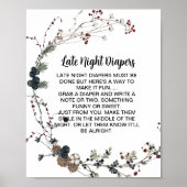 深夜おむつゲームwinterberry rustic boho ポスター (正面)