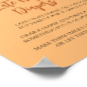 深夜おむつサインピンクピーチガーデンフラワー ポスター (角)