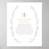 深夜おむつサイン蜂の赤ちゃんシャワー ポスター (正面)