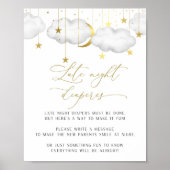 深夜おむつサイン、赤ちゃんシャワーゲームポスター ポスター (正面)