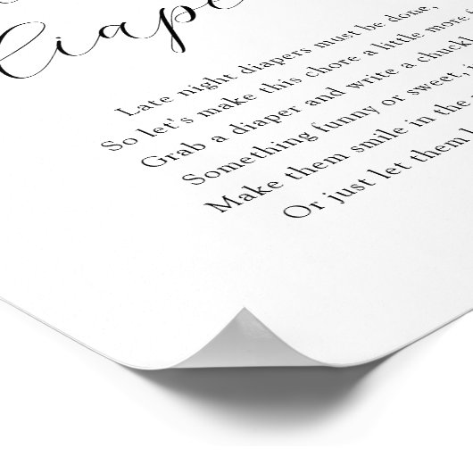 深夜おむつシャワーゲームサイン ポスター (角)