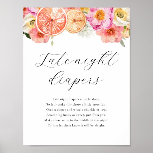 深夜おむつシャワーゲームサイン ポスター (正面)