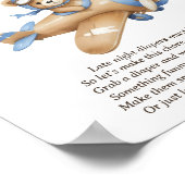 深夜おむつテディベア男の赤ちゃんシャワーゲーム ポスター (角)