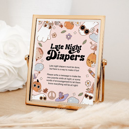 深夜おむつハロウィーン幽霊赤ちゃんシャワー ポスター