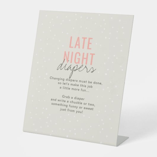 深夜おむつピンクの女の子アドベンチャー待ち 台座サイン (正面)