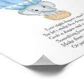 深夜おむつブルーエレファントベビーシャワーゲーム ポスター (角)