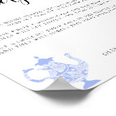 深夜おむつベビーティー中国ブルーホワイトレース ポスター (角)