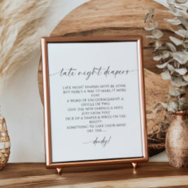 深夜おむつミニマリスト赤ちゃんシャワー ポスター