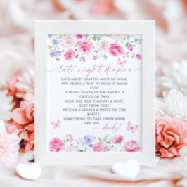 深夜おむつミニマリスト赤ちゃんシャワー ポスター