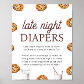 深夜おむつミルクとクッキー赤ちゃんシャワー ポスター (正面)