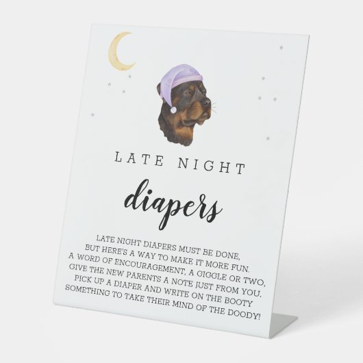 深夜おむつロットワイラーベビーシャワー 台座サイン (正面)