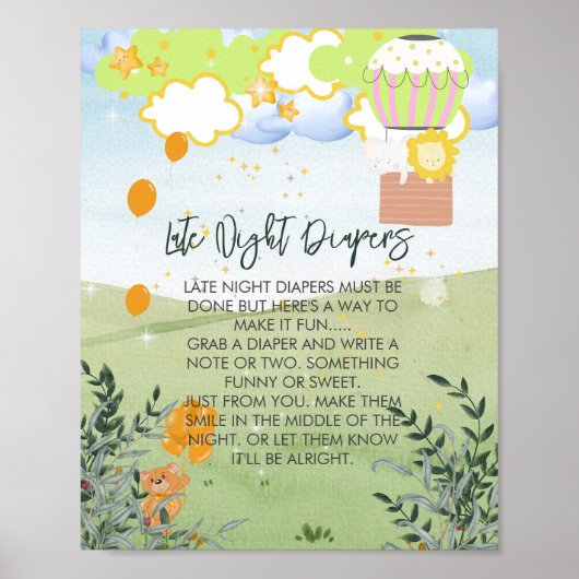 深夜おむつ冒険が熱気球を開始 ポスター (正面)