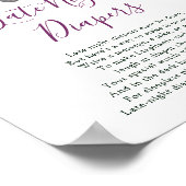 深夜おむつ埃っぽいメイブパープルベビーシャワー ポスター (角)