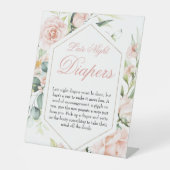 深夜おむつ女の子赤面赤ちゃんシャワーサイン 台座サイン (正面)