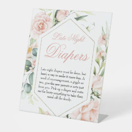 深夜おむつ女の子赤面赤ちゃんシャワーサイン 台座サイン