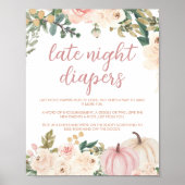 深夜おむつ小さなかぼちゃの赤ちゃんシャワーに署名 ポスター (正面)