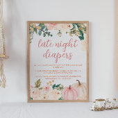 深夜おむつ小さなかぼちゃの赤ちゃんシャワーに署名 ポスター