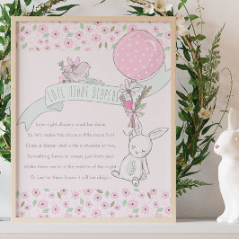 深夜おむつ小さなバニー赤ちゃんシャワーゲーム ポスター