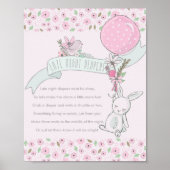 深夜おむつ小さなバニー赤ちゃんシャワーゲーム ポスター (正面)