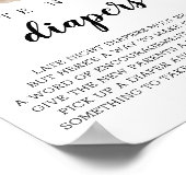 深夜おむつ水の色のサインをパグ ポスター (角)