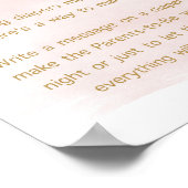 深夜おむつ水彩赤面&金ゴールド標識 ポスター (角)