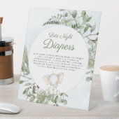 深夜おむつ男の子ゾウ赤ちゃんシャワーサイン 台座サイン (インサイチュ)