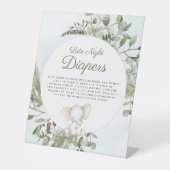 深夜おむつ男の子ゾウ赤ちゃんシャワーサイン 台座サイン (正面)