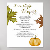 深夜おむつ秋カボチャ赤ちゃんシャワーゲーム ポスター (正面)