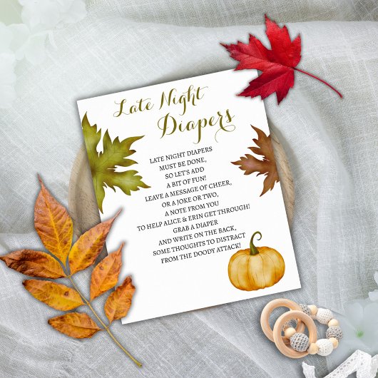 深夜おむつ秋カボチャ赤ちゃんシャワーゲーム ポスター