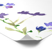 深夜おむつ紫色のワイルドフラワー赤ちゃんシャワー ポスター (角)