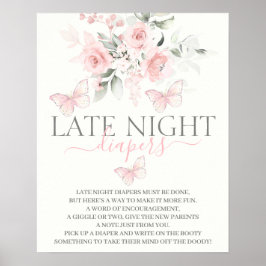 深夜おむつ蝶サイン ポスター