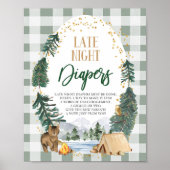 深夜おむつ赤ちゃんシャワーのサイン ポスター (正面)