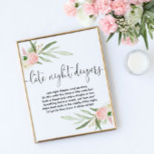 深夜おむつ赤ちゃんシャワーゲームサインピンク金ゴールド ポスター