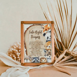 深夜おむつ赤ちゃんシャワーゲームサイン ポスター