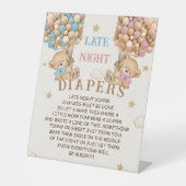 深夜おむつ赤ちゃんシャワーゲームサイン 台座サイン (正面)