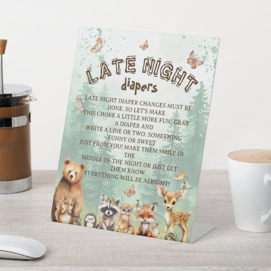 深夜おむつ赤ちゃんシャワーゲームサイン 台座サイン (インサイチュ)