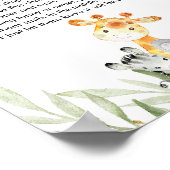 深夜おむつ赤ちゃんシャワーゲームサファリ動物 ポスター (角)