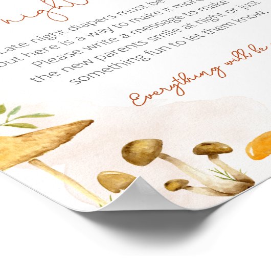 深夜おむつ赤ちゃんシャワーサイン森 ポスター (角)