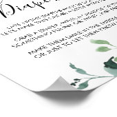 深夜おむつ赤ちゃんシャワー緑の葉記号 ポスター (角)