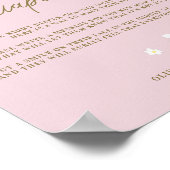 深夜おむつ赤ちゃんシャワーBohoデイジーピンク ポスター (角)