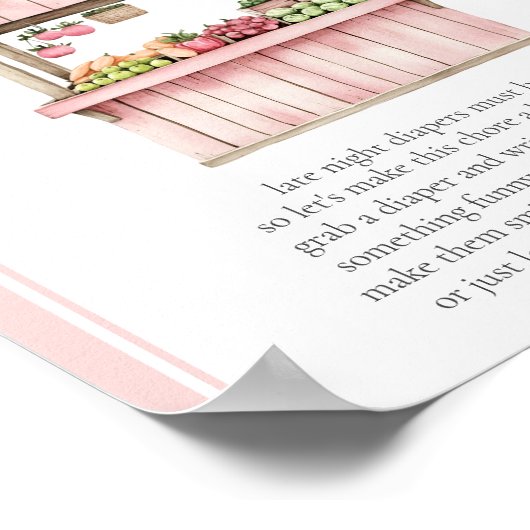 深夜おむつ農家市場赤ちゃんシャワーゲーム ポスター (角)