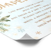 深夜おむつ青い金ゴールド冬の赤ちゃんシャワー ポスター (角)